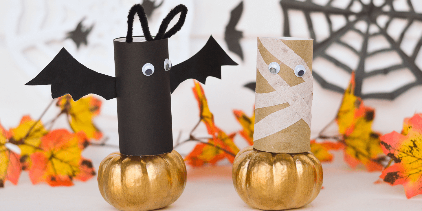 Toilet paper roll bats and mummies for Halloween - Nicky